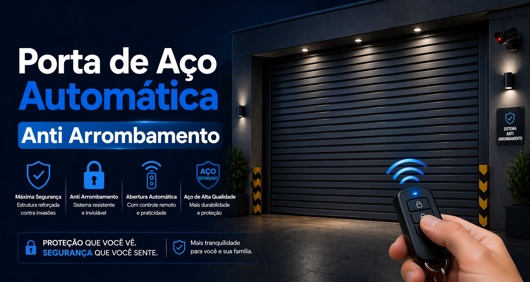 Porta de Aço Automática Anti Arrombamento