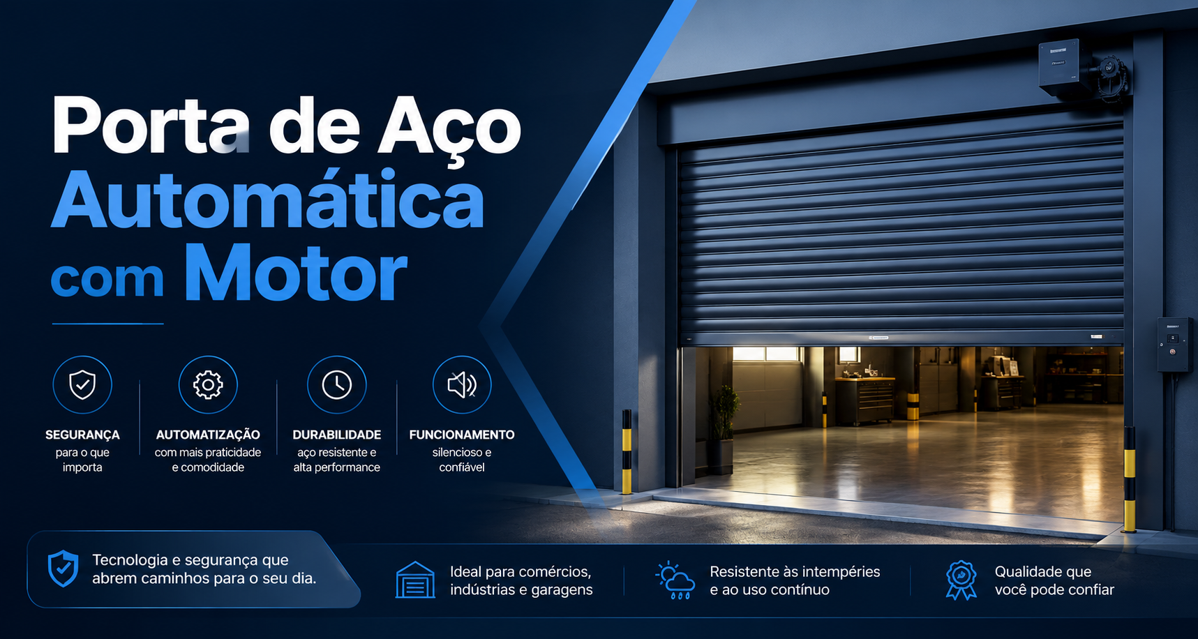 Porta de Aço Automática com Motor