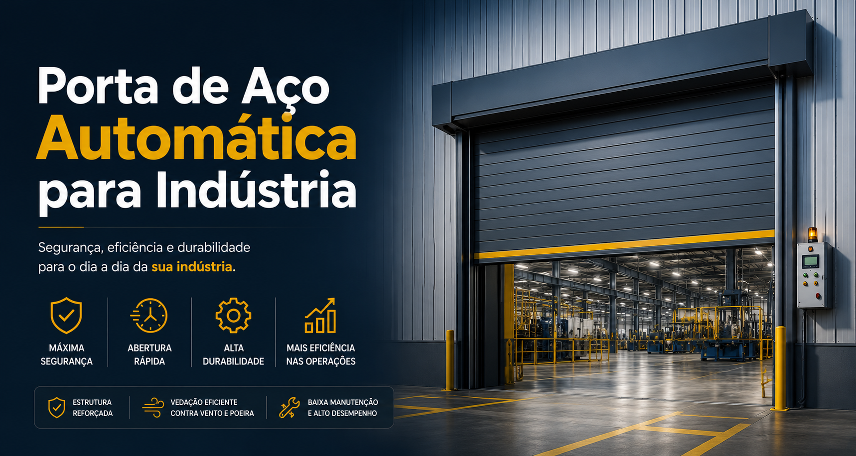 Porta de Aço Automática para Indústria