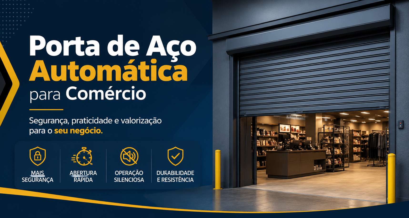 Porta de Aço Automática para Comércio