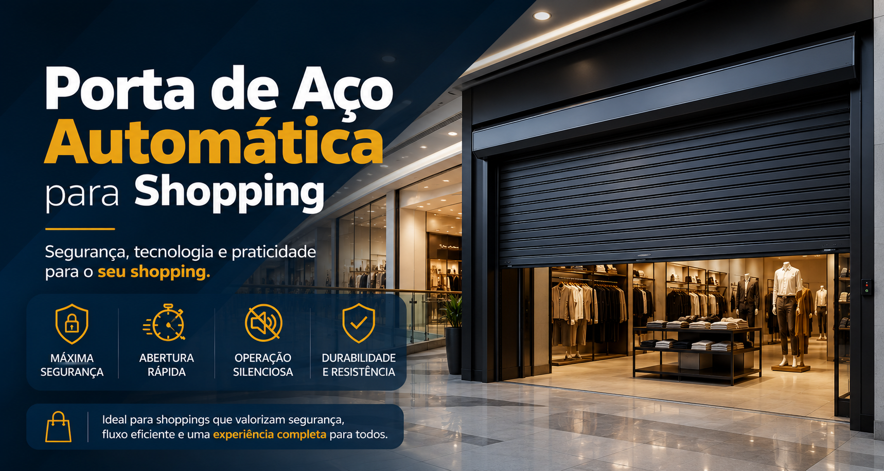 Porta de Aço Automática para Shopping