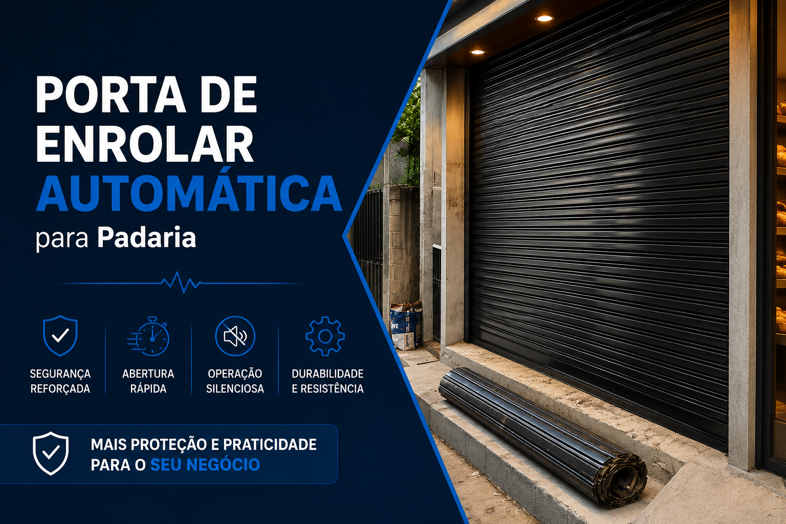 Porta de Enrolar Automática para Padaria | Segurança e Praticidade
