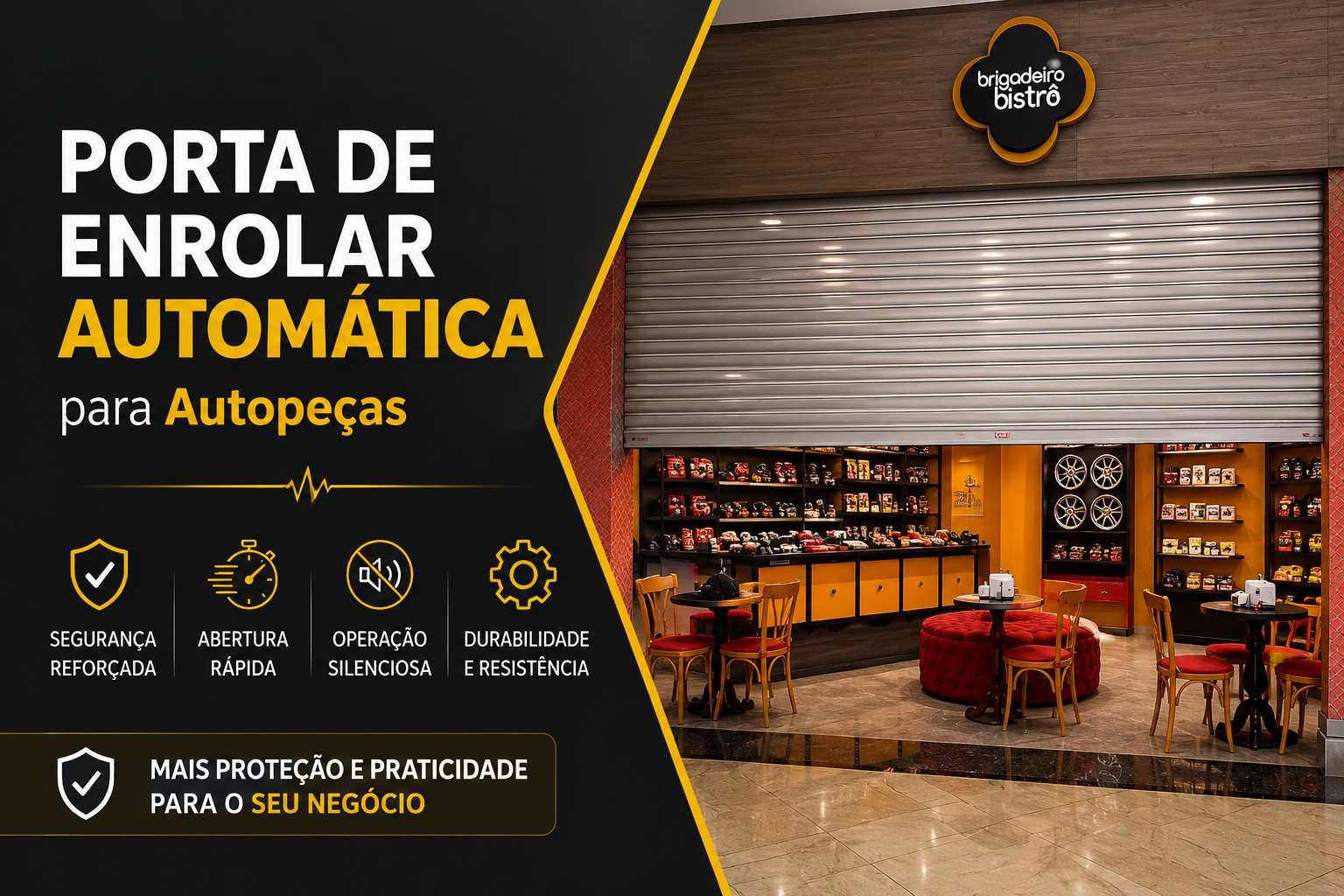 Porta de Enrolar Automática para Depósito Comercial | Segurança e Resistência