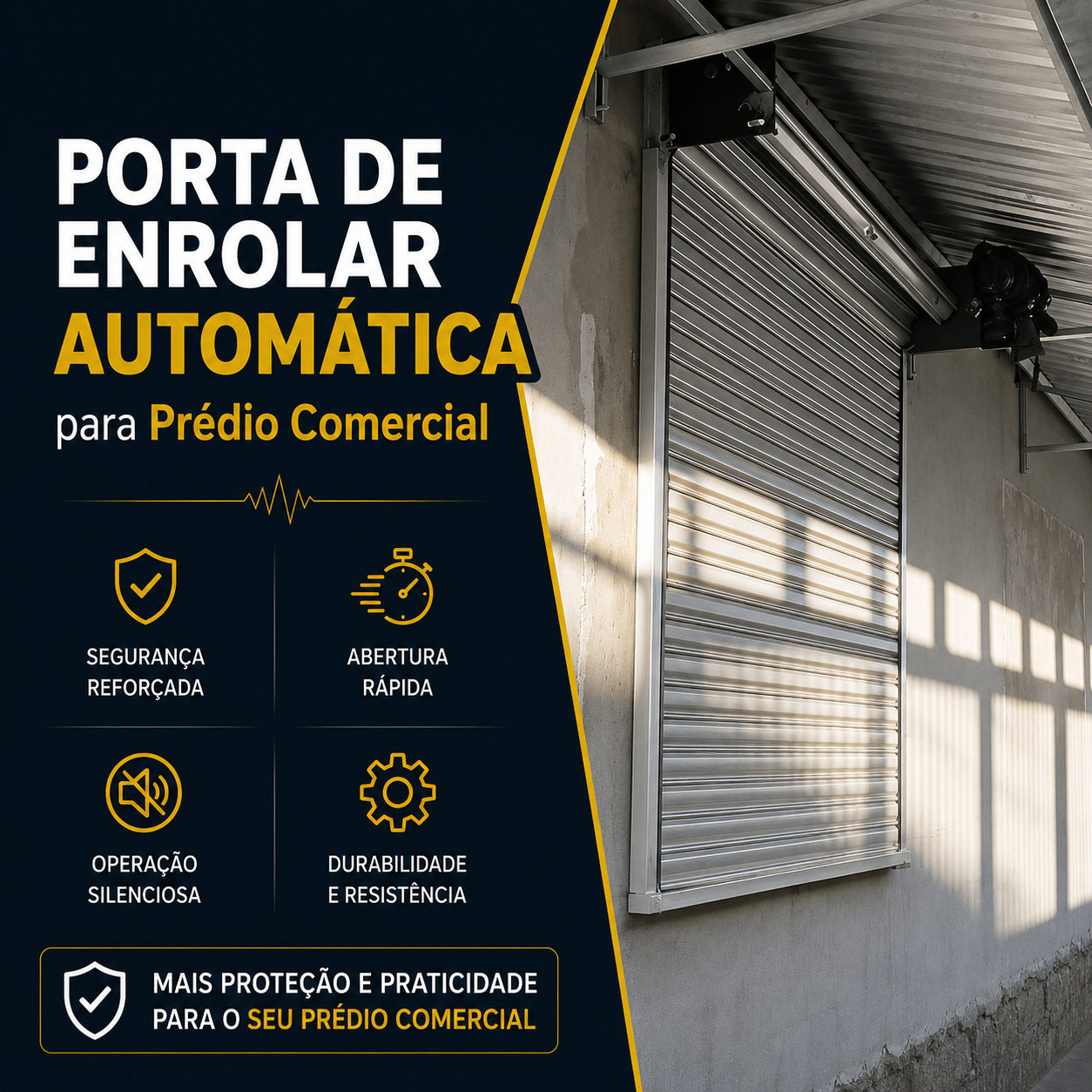 Porta de Enrolar Automática para Entrada de Loja | Segurança e Praticidade