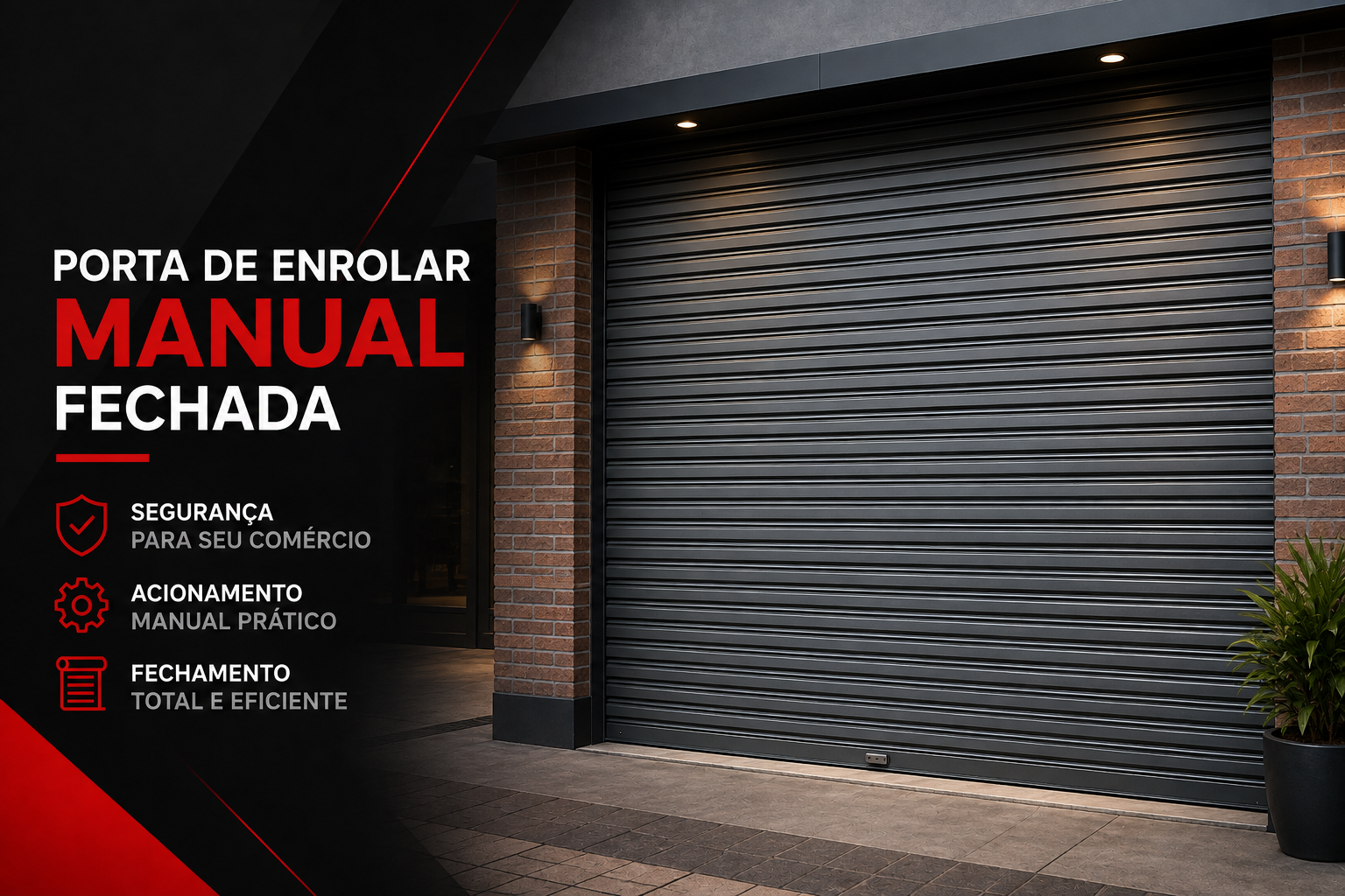 Porta de Enrolar Manual Fechada | Segurança para Comércio