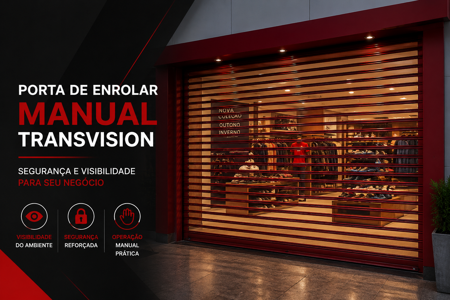 Porta de Enrolar Manual Transvision | Visibilidade e Segurança